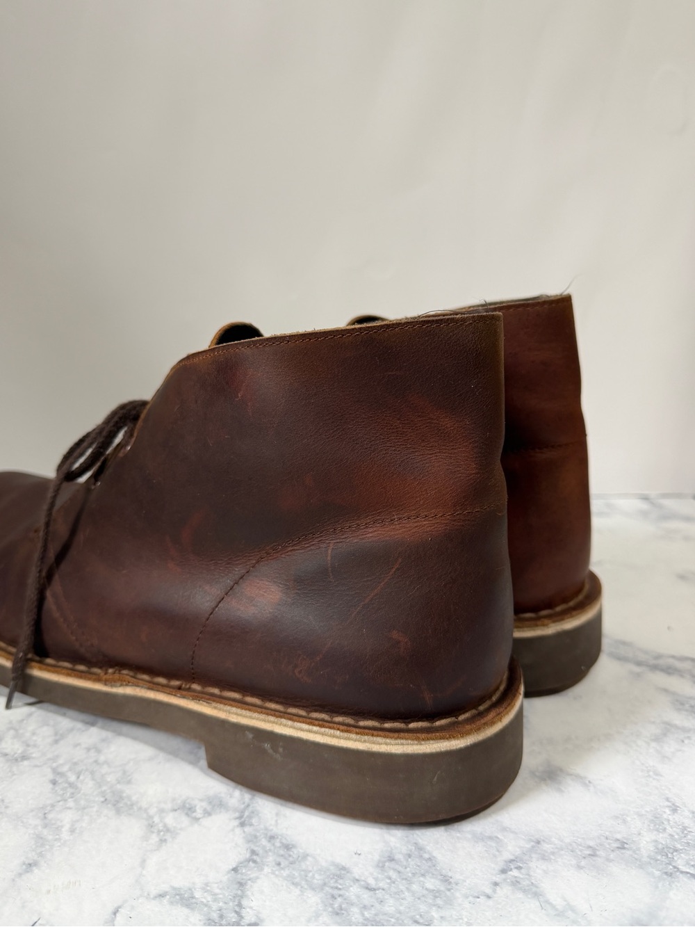 Clarks Bushacre 15522 Size 13 Men’s Brown Leather Chukka Laceup Boots Shoes - Picture 6 of 8